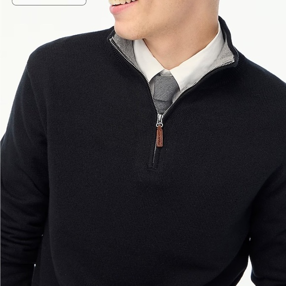 J crew black Cotton half-zip sweater - Picture 2 of 4